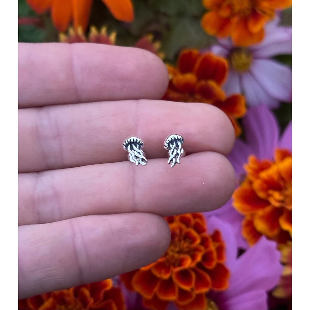 Sterling Silver Jellyfish Post Earrings